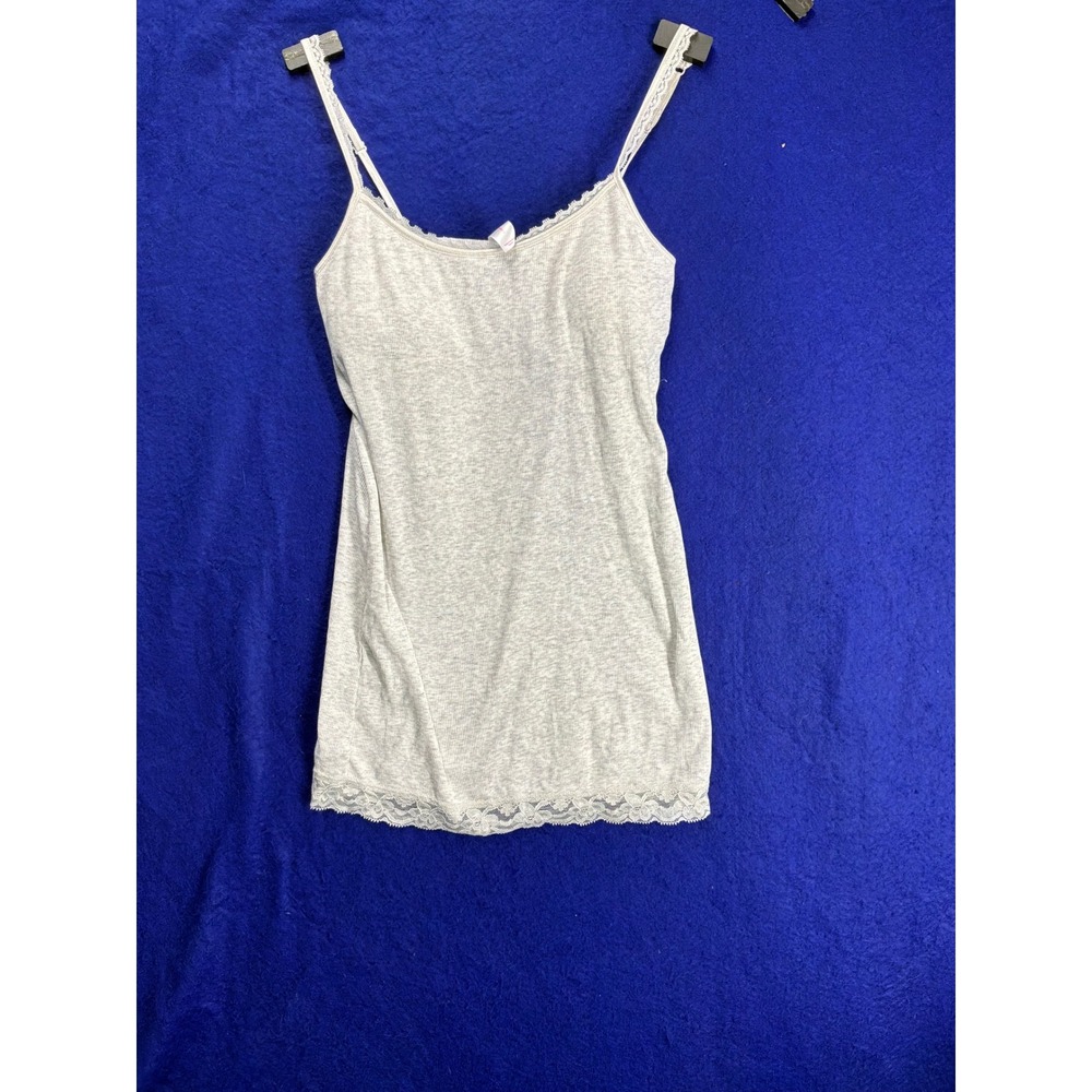 Coquette Juniors No Boundaries Lace Trim Cami L (11-13) Heather‎ Grey